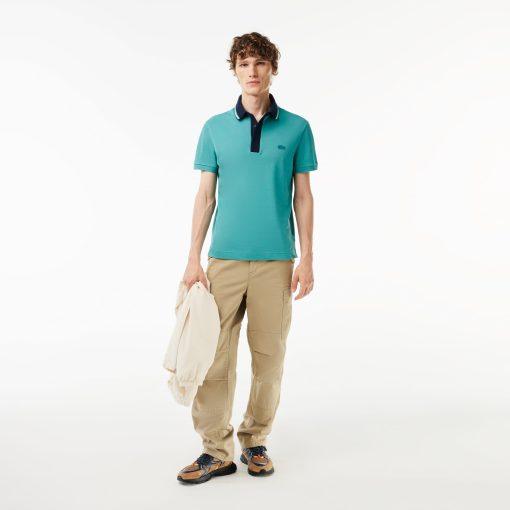 Lacoste Polos-Mens Regular Fit Contrast Neck Smart Paris Polo-PH1125-51-lacoste cardigan - Image 2