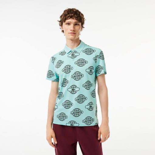 Lacoste Polos-Mens Globe Print Lacoste Movement Polo-PH1175-51-lacoste factory outlet