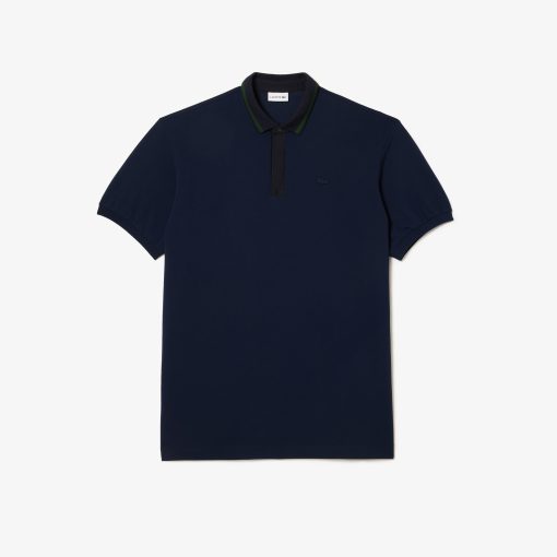 Lacoste Polos-Striped Piqué Collar Polo - Plus Size - Tall-PH6702-51-lacoste france