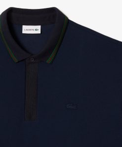 Lacoste Polos-Striped Piqué Collar Polo – Plus Size – Tall-PH6702-51-lacoste france 2