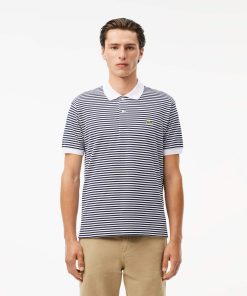 Lacoste Polos-Mens Classic Fit L.12.12 Striped Petit Piqué Polo-PH9753-51-lacoste cardigan