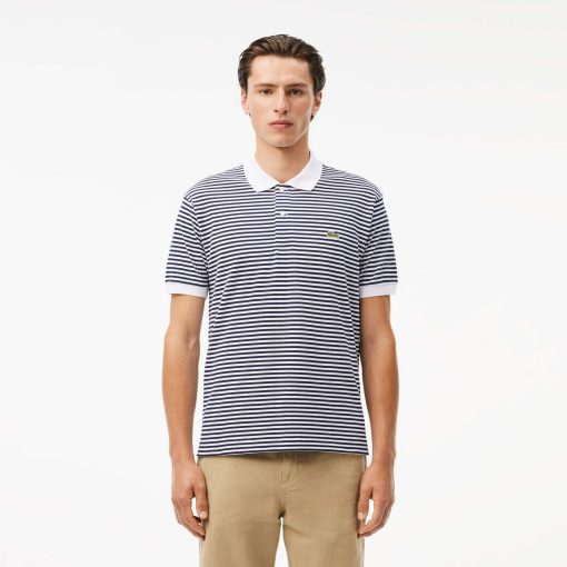 Lacoste Polos-Mens Classic Fit L.12.12 Striped Petit Piqué Polo-PH9753-51-lacoste cardigan