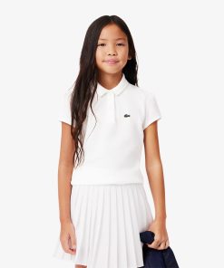 Lacoste Polos-Kids Scalloped Collar Mini Piqué Polo-PJ3594-51-lacoste near me