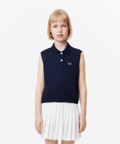 Lacoste Polos-Kids Sleeveless Stretch Mini Piqué Polo-PJ5262-51-lacosta