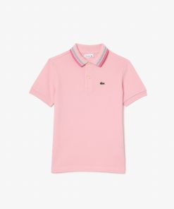 Lacoste Polos-Kids Stripe Collar Petit Piqué Polo-PJ9702-51-lacoste cardigan