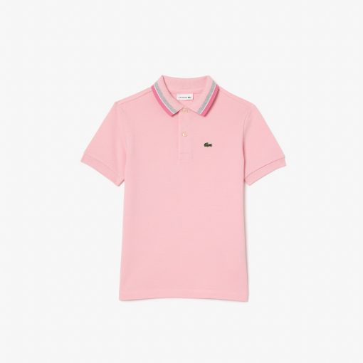 Lacoste Polos-Kids Stripe Collar Petit Piqué Polo-PJ9702-51-lacoste cardigan