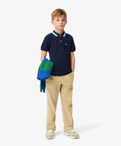 Lacoste Polos-Kids Stripe Collar Petit Piqué Polo-PJ9702-51-lacoste sale 2