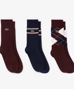 Lacoste Socks-Unisex 3-Pack Cotton Socks Gift Set-RA0131-51-la coste