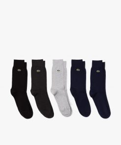 Lacoste Socks-Unisex 5-Pack Cotton Socks-RA8069-51-lacosta