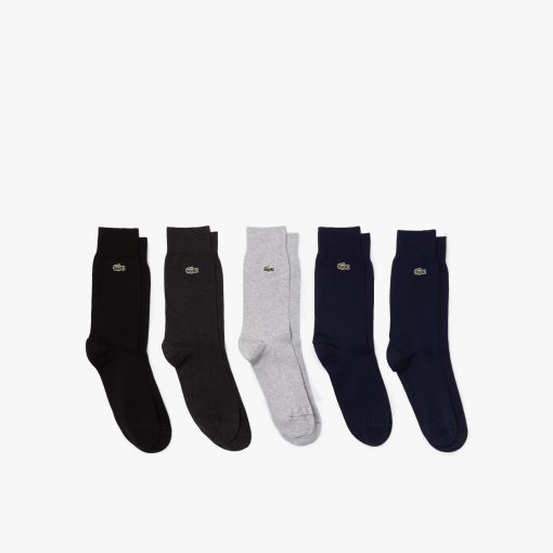 Lacoste Socks-Unisex 5-Pack Cotton Socks-RA8069-51-lacosta