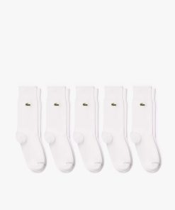 Lacoste Socks-Unisex 5-Pack Cotton Socks-RA8069-51-lacoste store