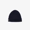 Lacoste Caps & Hats-Unisex Rib Knit Brushed Wool Beanie-RB0001-51-lacoste france 3