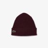 Lacoste Caps & Hats-Unisex Rib Knit Brushed Wool Beanie-RB0001-51-locoste 4