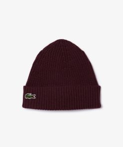 Lacoste Caps & Hats-Unisex Rib Knit Brushed Wool Beanie-RB0001-51-locoste