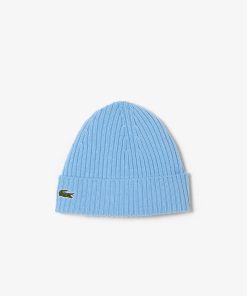 Lacoste Caps & Hats-Unisex Rib Knit Brushed Wool Beanie-RB0001-51-lacost