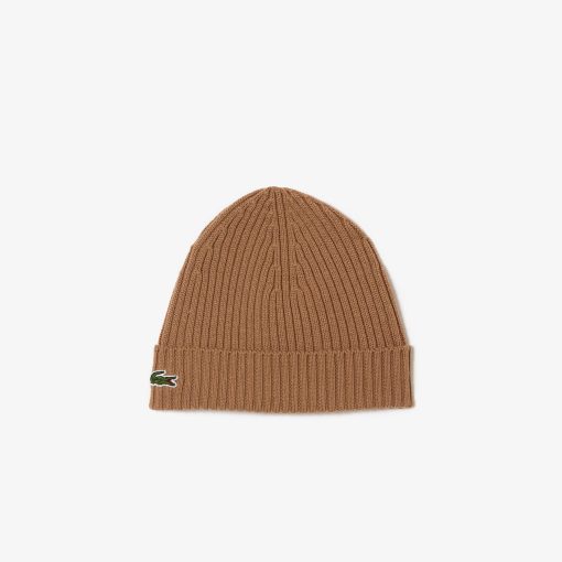 Lacoste Caps & Hats-Unisex Rib Knit Brushed Wool Beanie-RB0001-51-lacoste us