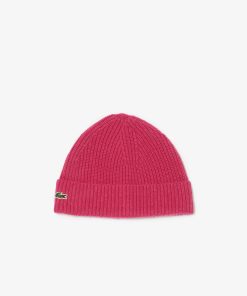 Lacoste Hats-Womens Ribbed Cashmere Beanie-RB0805-51-locoste