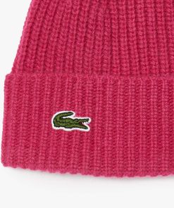 Lacoste Hats-Womens Ribbed Cashmere Beanie-RB0805-51-locoste 2