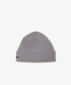 Lacoste Shoes & Accessories-Kids Rib Knit Wool Beanie-RB2569-51-lacoste france