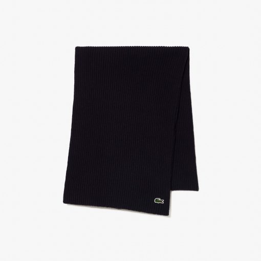 Lacoste Scarves & Gloves-Unisex Ribbed Wool Scarf-RE0058-51-locoste