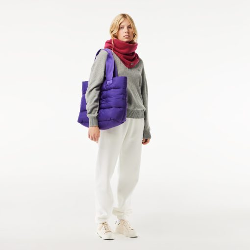 Lacoste Scarves & Gloves-Womens Ribbed Cashmere Infinity Scarf-RE0802-51-lacost - Image 2