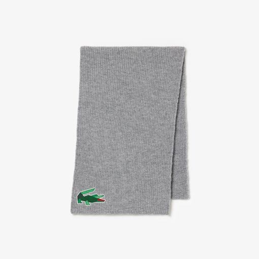 Lacoste Scarves & Gloves-Unisex Crocodile Graphic Wool Scarf-RE3222-51-lacoste factory outlet