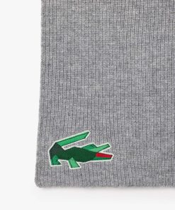 Lacoste Scarves & Gloves-Unisex Crocodile Graphic Wool Scarf-RE3222-51-lacosta 2