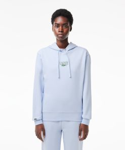 Lacoste Sweaters & Sweatshirts-Womens Relaxed Fit Fleece Hoodie-SF0884-51-lacoste store near me