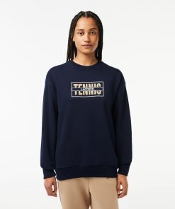 Lacoste Sweaters & Sweatshirts-Oversized Tennis Print Fleece Jogger Sweatshirt-SF1605-51-lacoste usa