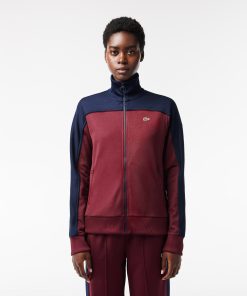 Lacoste Sweaters & Sweatshirts-Womens Paris Colorblock Zip-Up Sweatshirt-SF1632-51-lacoste sale