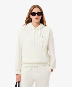 Lacoste Sweaters & Sweatshirts-Womens Relaxed Fit Piqué Hoodie-SF8346-51-la coste