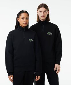 Lacoste Sweaters & Sweatshirts-Unisex Loose Fit High-Neck Fleece Sweatshirt-SH0069-51-lacoste near me