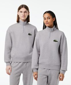 Lacoste Sweaters & Sweatshirts-Unisex Loose Fit High-Neck Fleece Sweatshirt-SH0069-51-lacoste store