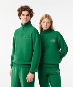 Lacoste Sweaters & Sweatshirts-Unisex Loose Fit High-Neck Fleece Sweatshirt-SH0069-51-lacoste near me