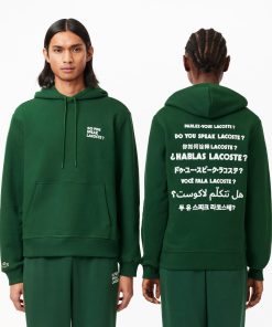 Lacoste Sweaters & Sweatshirts-Unisex Relaxed Fit Slogan Hoodie-SH0132-51-lacost