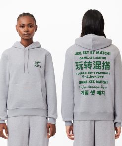 Lacoste Sweaters & Sweatshirts-Unisex Relaxed Fit Slogan Hoodie-SH0132-51-lacoste sale