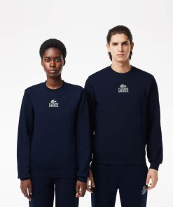 Lacoste Sweaters & Sweatshirts-Unisex Signature Print Fleece Sweatshirt-SH1156-51-lacoste france