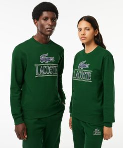 Lacoste Sweaters & Sweatshirts-Unisex Fleece Crew Neck Print Sweatshirt-SH1228-51-lacoste cardigan