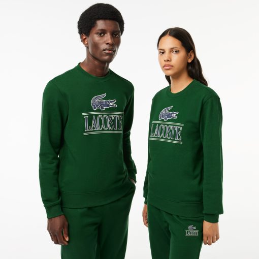 Lacoste Sweaters & Sweatshirts-Unisex Fleece Crew Neck Print Sweatshirt-SH1228-51-lacoste cardigan