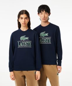 Lacoste Sweaters & Sweatshirts-Unisex Fleece Crew Neck Print Sweatshirt-SH1228-51-lacosta