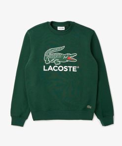 Lacoste Sweaters & Sweatshirts-Mens Fleece Crew Neck Sweatshirt-SH1281-51-lacoste cardigan 2