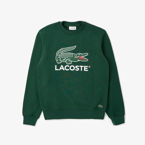 Lacoste Sweaters & Sweatshirts-Mens Fleece Crew Neck Sweatshirt-SH1281-51-lacoste cardigan - Image 2