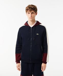 Lacoste Sweaters & Sweatshirts-Mens Zip-Up Colorblock Hoodie-SH1301-51-lacoste outlet