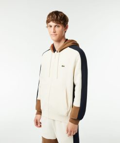 Lacoste Sweaters & Sweatshirts-Mens Zip-Up Colorblock Hoodie-SH1301-51-lacoste outlet