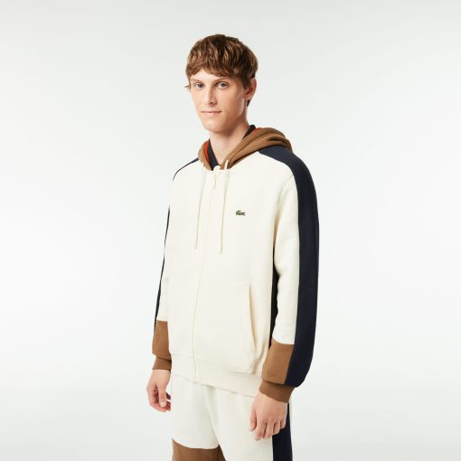 Lacoste Sweaters & Sweatshirts-Mens Zip-Up Colorblock Hoodie-SH1301-51-lacoste outlet