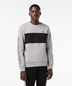 Lacoste Sweaters & Sweatshirts-Mens Colorblock Crew Neck Sweatshirt-SH1433-51-lacoste sale