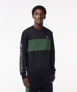 Lacoste Sweaters & Sweatshirts-Mens Colorblock Crew Neck Sweatshirt-SH1433-51-lacoste us