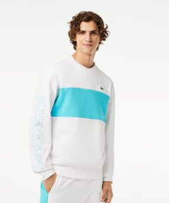 Lacoste Sweaters & Sweatshirts-Mens Colorblock Crew Neck Sweatshirt-SH1433-51-locoste