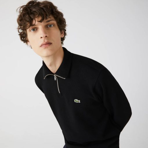 Lacoste Sweaters & Sweatshirts-Mens Zip-Up High-Neck Sweatshirt-SH1927-51-la coste