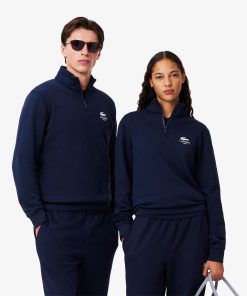 Lacoste Sweaters & Sweatshirts-Unisex High-Neck Zip-Up Print Sweatshirt-SH2735-51-lacoste sale